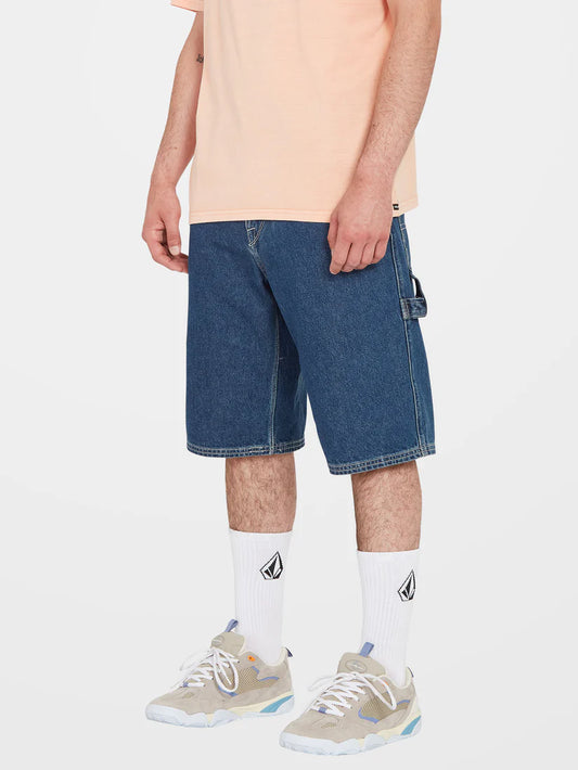 Volcom Labored Denim Utility Shorts - Indigo Ridge Wash