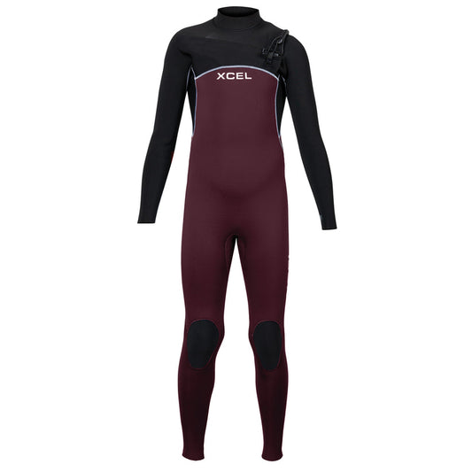 Xcel Youth Comp 3/2mm LS Steamer - Wine/Black - Star Surf + Skate