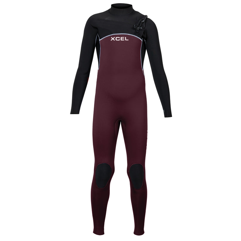 Xcel Youth Comp 3/2mm LS Steamer - Wine/Black - Star Surf + Skate